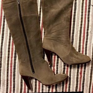 Knee length Light brown boots brown 3 inch heel